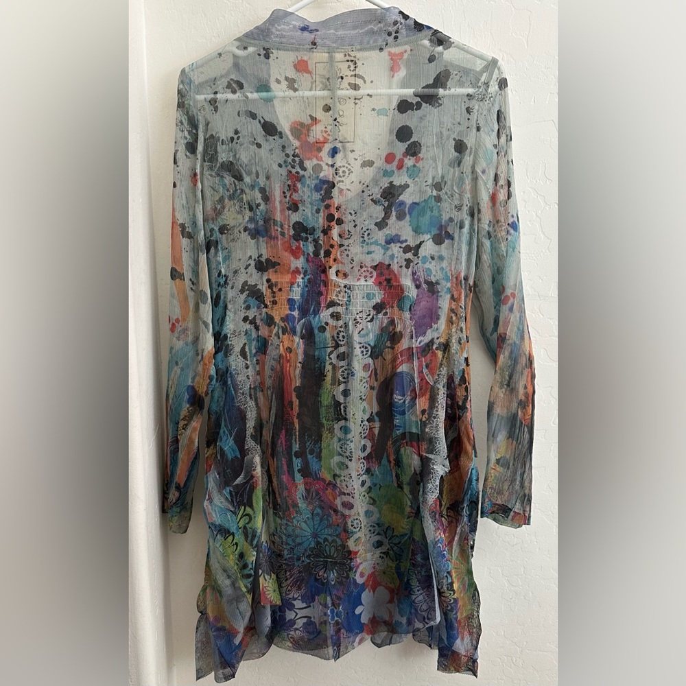 CLEARANCE Anthropologie Multicolor Sheer Top NWOT - Picture 7 of 12